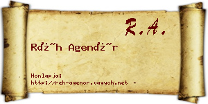 Réh Agenór névjegykártya